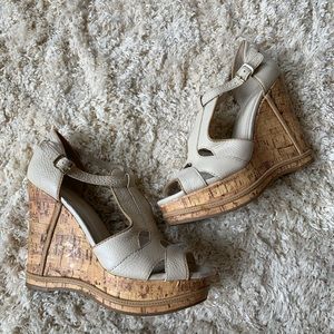 BCBGeneration Wedges Cream Size 8